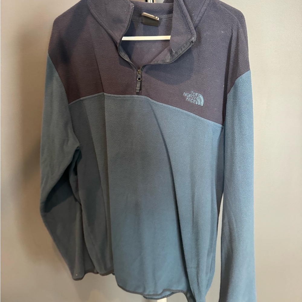 The North Face Men's Two-Tone Blue Zip Pullover Fleece